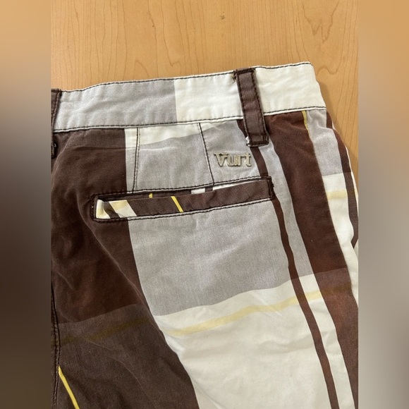 Vurt White & Brown Plaid Shorts - Picture 4 of 11